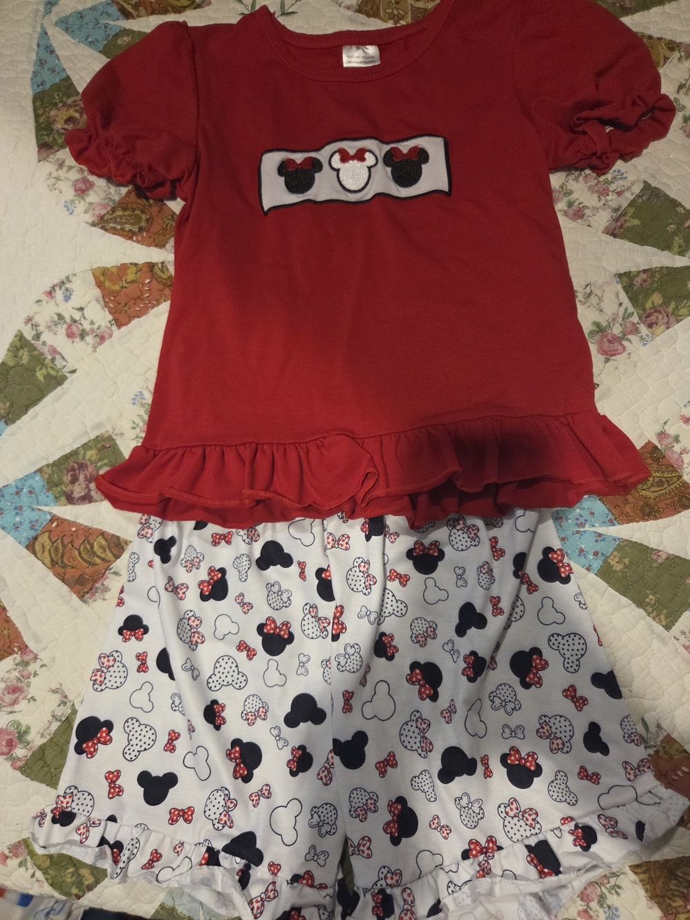 Girls Red Minnie Mouse Two-Piece Set